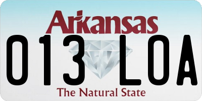 AR license plate 013LOA