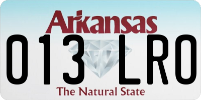 AR license plate 013LRO