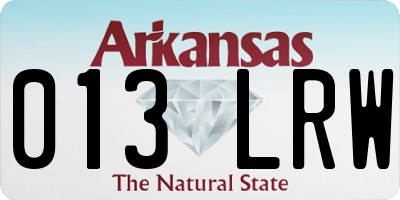 AR license plate 013LRW