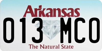 AR license plate 013MCO