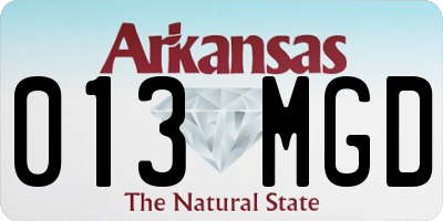 AR license plate 013MGD