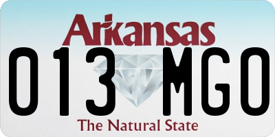 AR license plate 013MGO