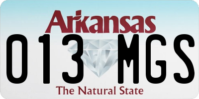 AR license plate 013MGS