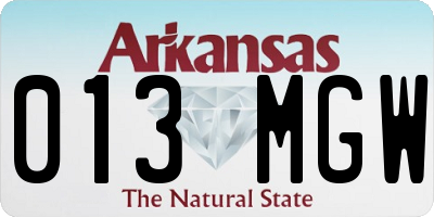 AR license plate 013MGW