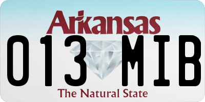 AR license plate 013MIB