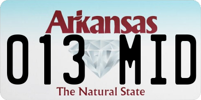 AR license plate 013MID