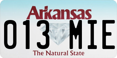 AR license plate 013MIE