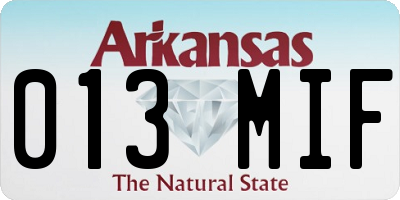 AR license plate 013MIF