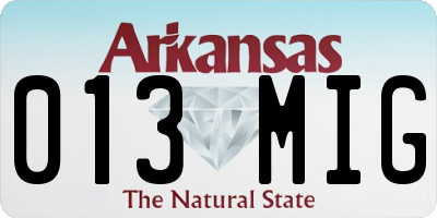 AR license plate 013MIG