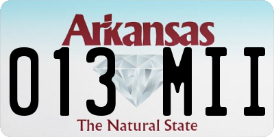 AR license plate 013MII