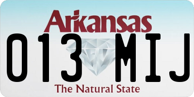 AR license plate 013MIJ