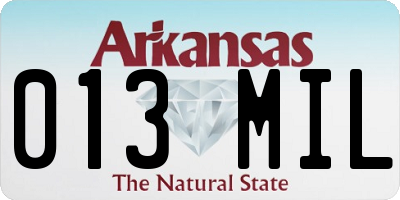 AR license plate 013MIL