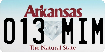 AR license plate 013MIM