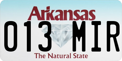 AR license plate 013MIR