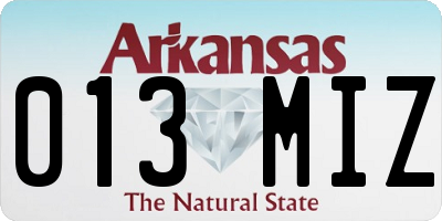 AR license plate 013MIZ
