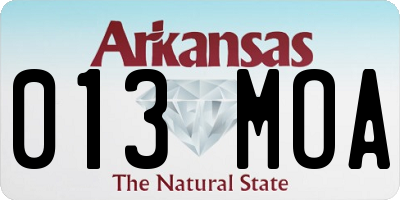AR license plate 013MOA