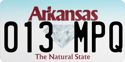 AR license plate 013MPQ