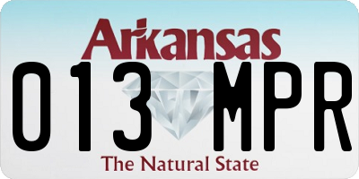 AR license plate 013MPR