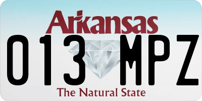 AR license plate 013MPZ