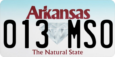 AR license plate 013MSO
