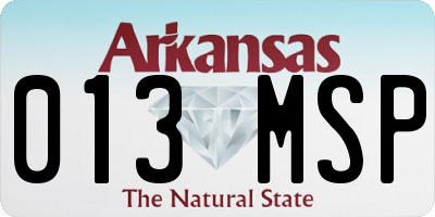 AR license plate 013MSP