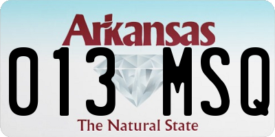 AR license plate 013MSQ