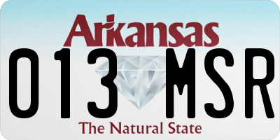 AR license plate 013MSR