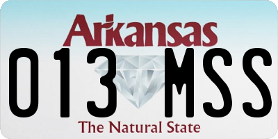AR license plate 013MSS