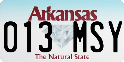 AR license plate 013MSY