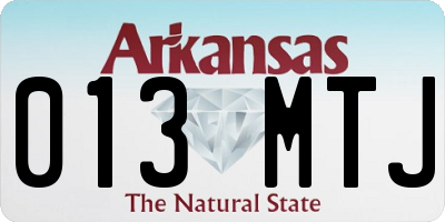AR license plate 013MTJ