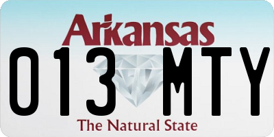 AR license plate 013MTY