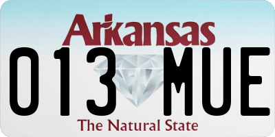 AR license plate 013MUE