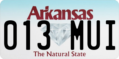 AR license plate 013MUI