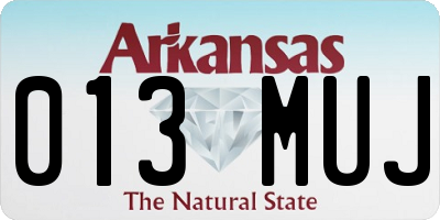 AR license plate 013MUJ