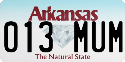 AR license plate 013MUM