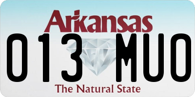 AR license plate 013MUO