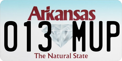 AR license plate 013MUP