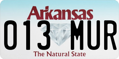 AR license plate 013MUR