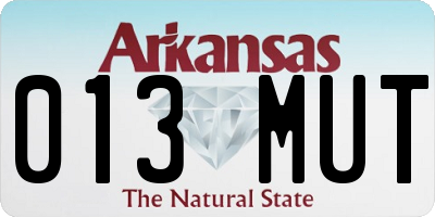 AR license plate 013MUT