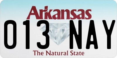 AR license plate 013NAY