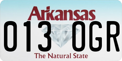 AR license plate 013OGR