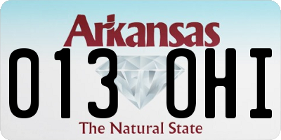 AR license plate 013OHI
