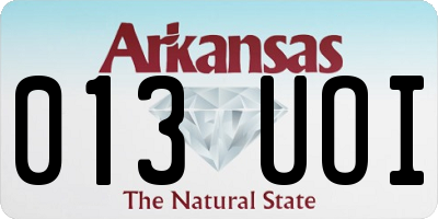 AR license plate 013UOI