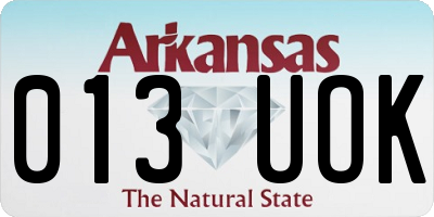 AR license plate 013UOK
