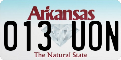 AR license plate 013UON