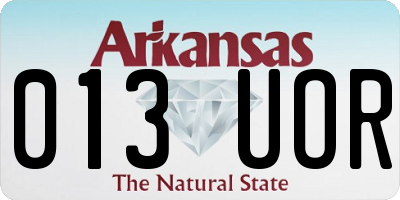 AR license plate 013UOR