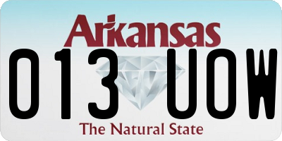 AR license plate 013UOW