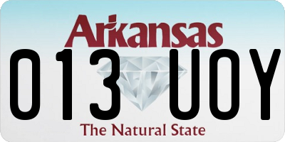AR license plate 013UOY