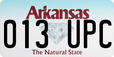 AR license plate 013UPC