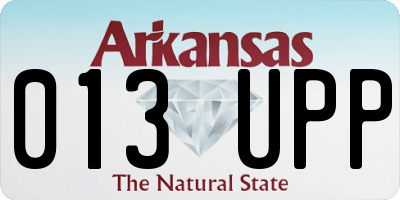 AR license plate 013UPP